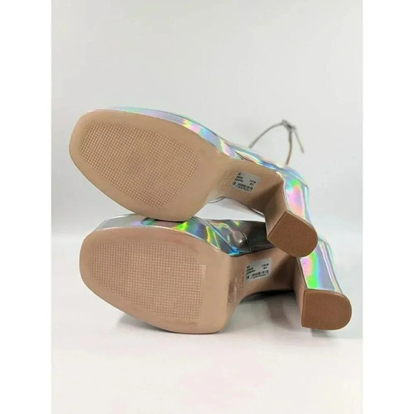 Schutz Renee Women's Ankle Strap Platform Pump Hologram Size 7.5 B (MSRP $158) - Picture 10 of 11